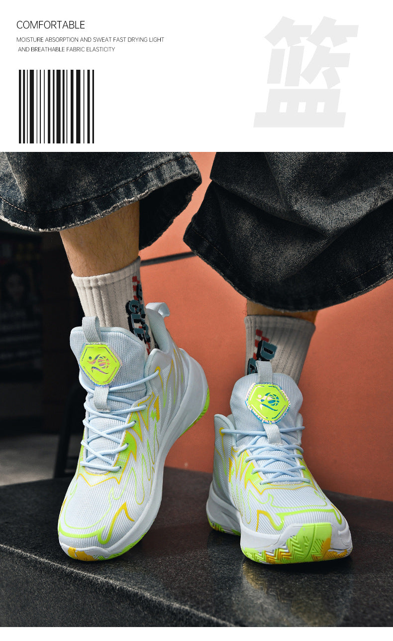 Basketball shoes for men and women, mesh breathable, non-slip, wear-resistant, shock-absorbing sneakers for students and teenagers, professional training sports shoes