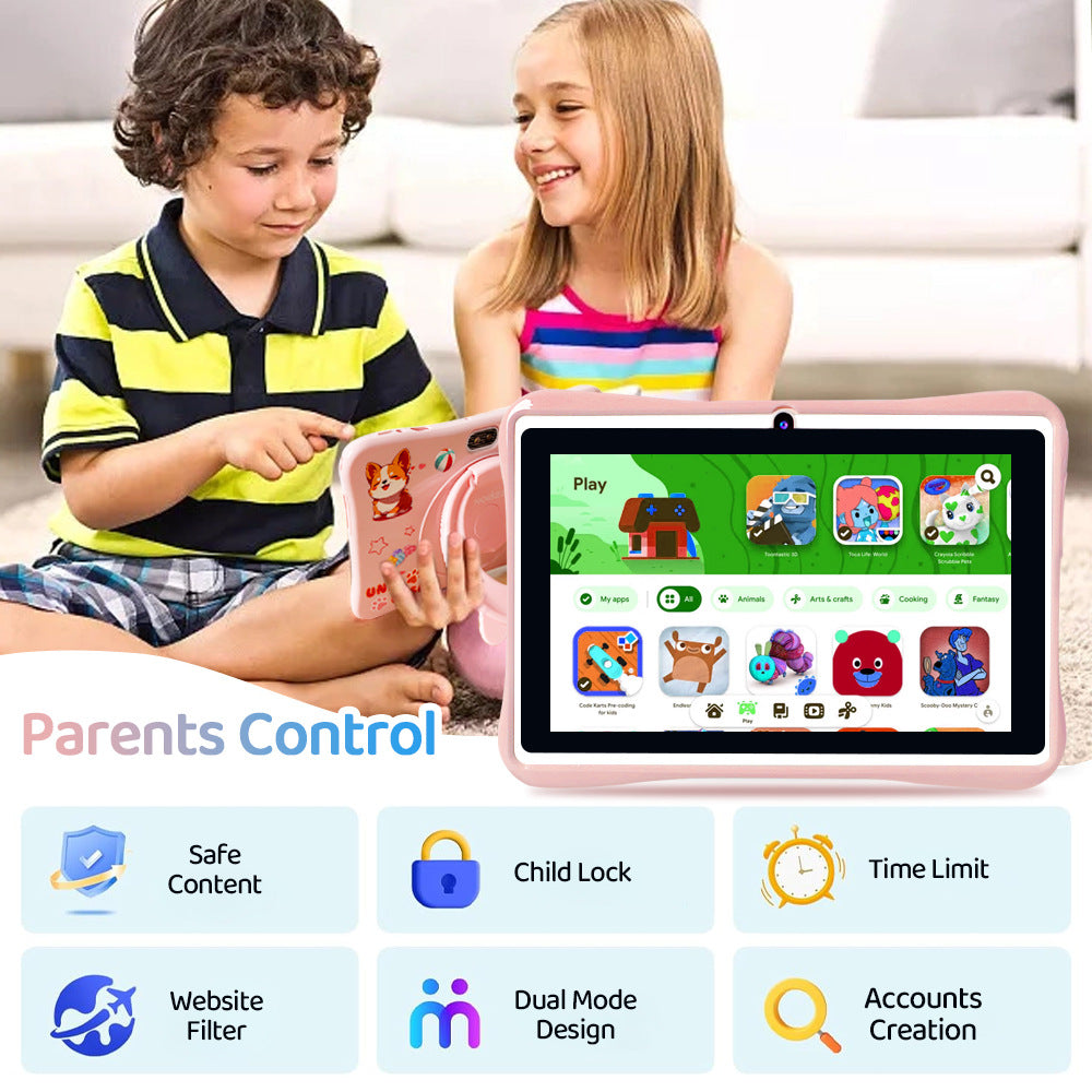 2025New7Children's Smart Android4+64G Tablet Computer Vision Protection Learning Entertainment Tablet