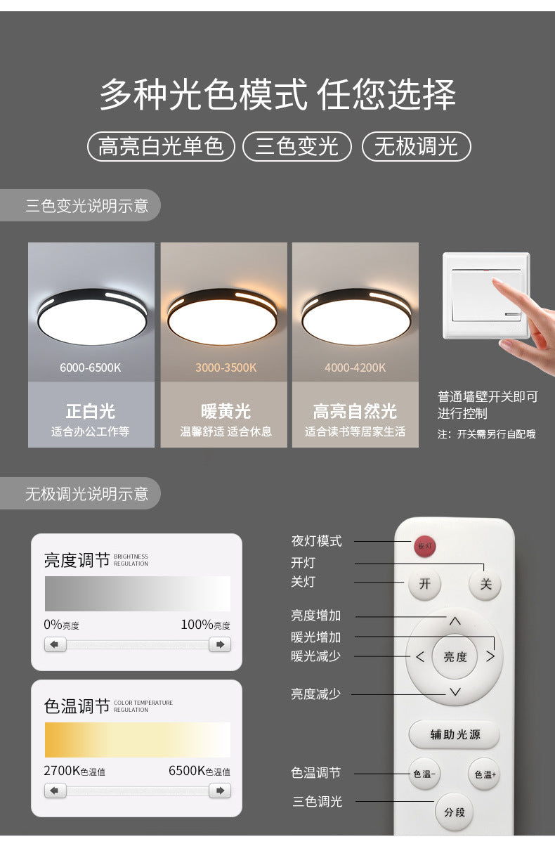 LED Ceiling Light Bedroom Light Living Room Light Simple Modern Elegant Bedroom Round Nordic Dining Room Balcony Corridor Lighting