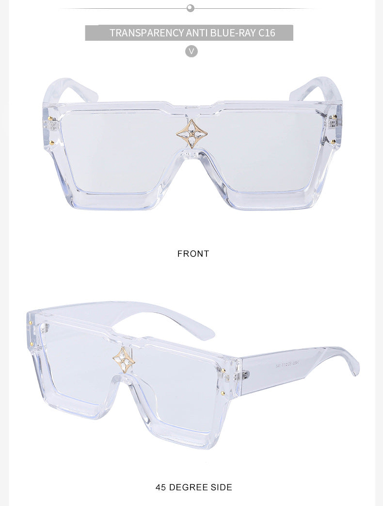 2025European and American 0k Rich Women Large Frame Sunglasses New One-piece Internet Celebrity Sunglasses for Women Trendy sunglasses