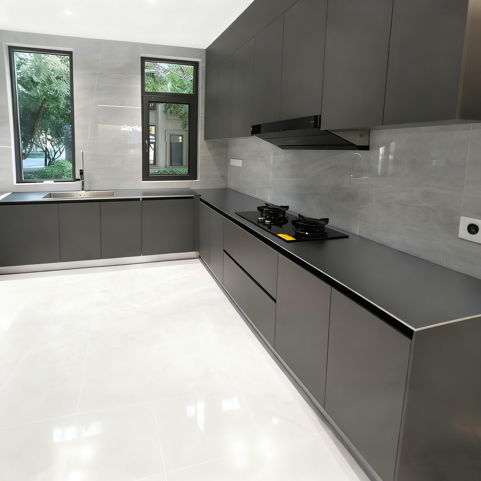 Custom Whole House Honeycomb Aluminum Alloy Kitchen Cabinets Wall Cabinets Integrated Assembly Stove Home Factory