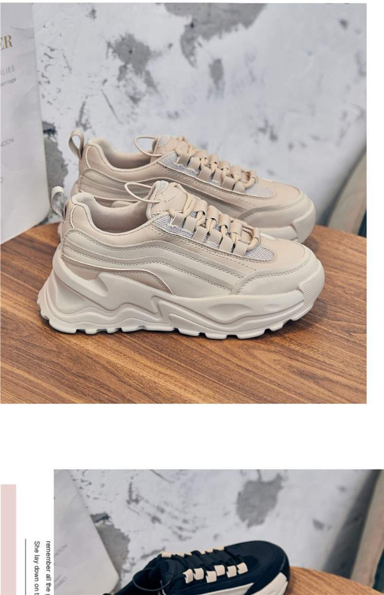 Women's Dad Sneakers for Spring and Autumn2025New Korean Style ins Trendy Thick-Soled Height-Increasing Autumn Versatile Sports Shoes