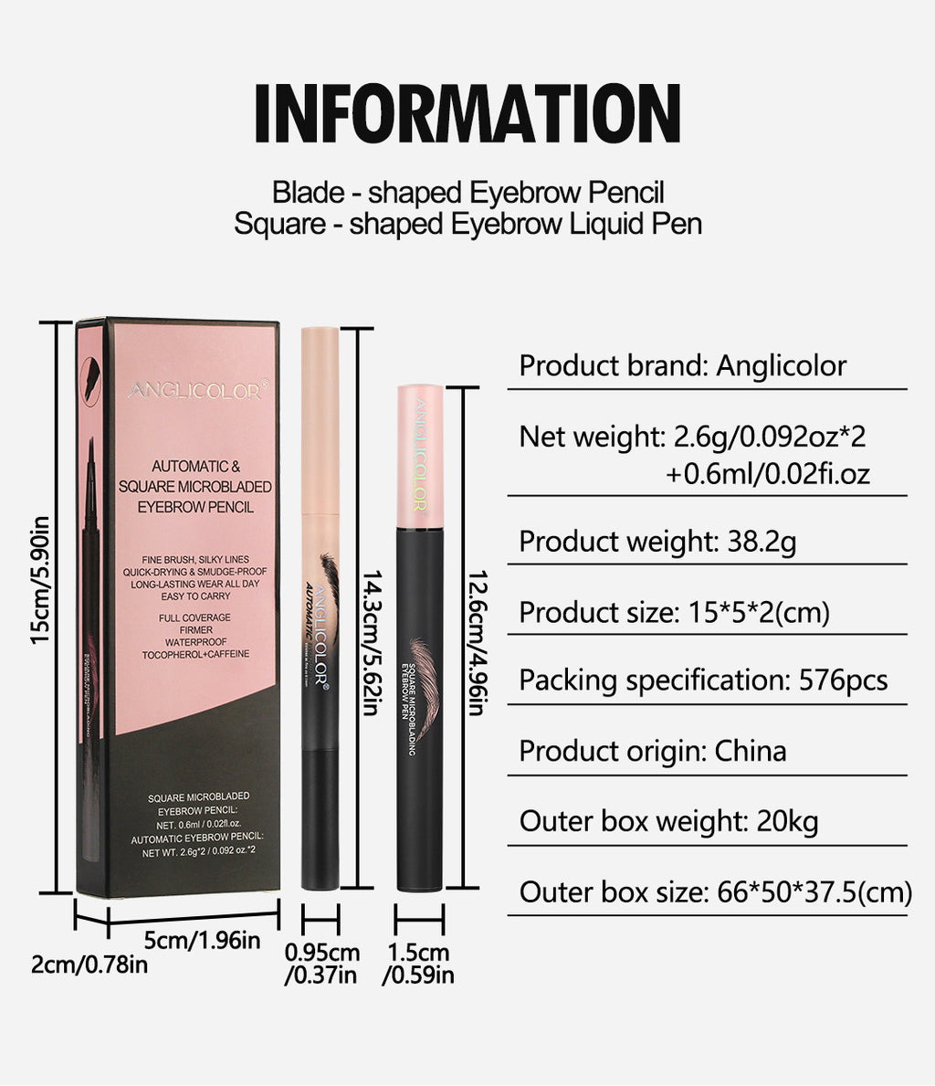 Hot-selling Eyebrow Pencil Set Waterproof Smudge-proof Liquid Split-tip Eyebrow Pencil Makeup Liquid Eyebrow Pencil