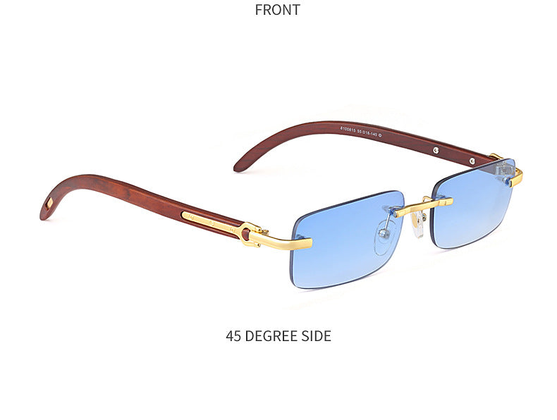 Fashion Sunglasses for Men New Frameless Wooden Leg Slingshot Sunglasses Optical Frame sunglasses