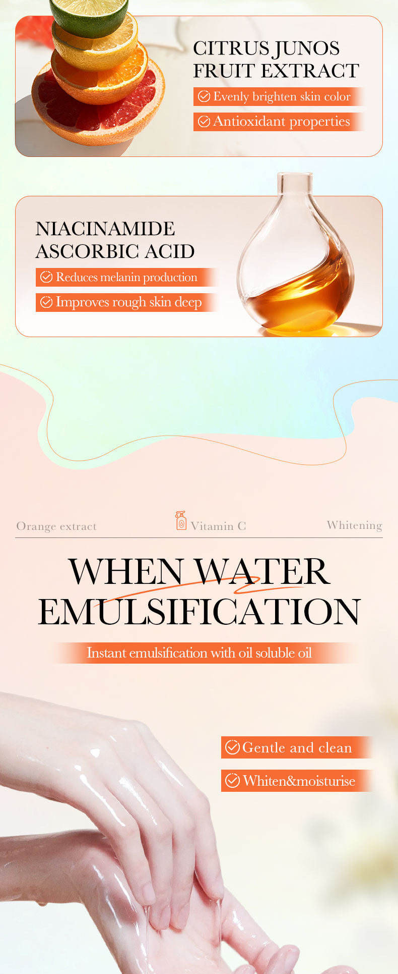 All English Vitamins C Whitening Bath Oil SADOER Deep Cleansing Body Wash  Wholesale