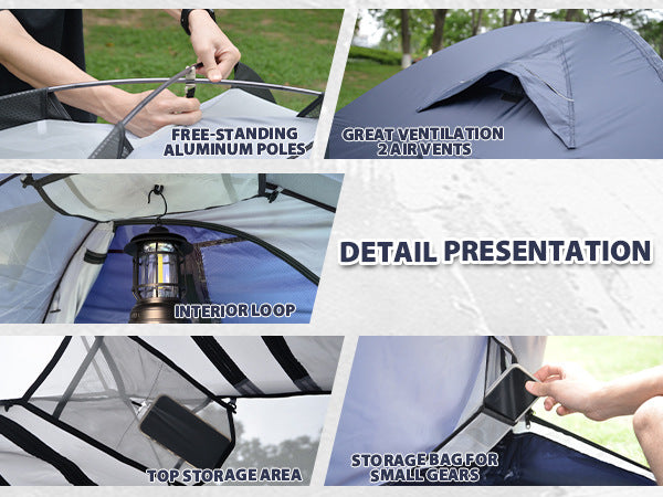 Jituo New Lightweight Tent Outdoor Camping Gear Hiking Aluminum Pole Mountaineering Tent Rainproof Camping Equipment