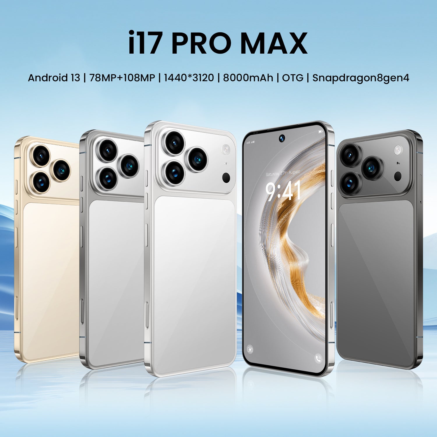 Hot Sale i17 Pro Max Android Smartphone16+1T Factory Direct Sales Mobile Phones