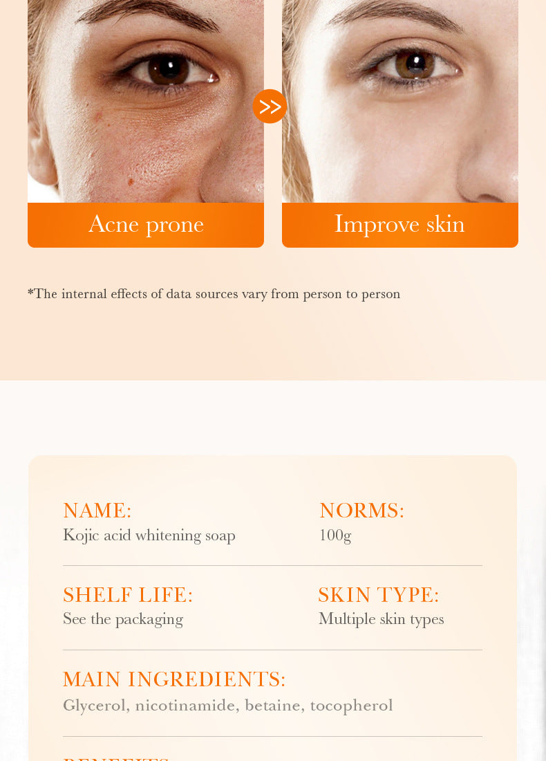 Full English Kojic Acid Whitening Soap100g SADOER Clean Bathing Facial Soap Handmade Soap  Wholesale