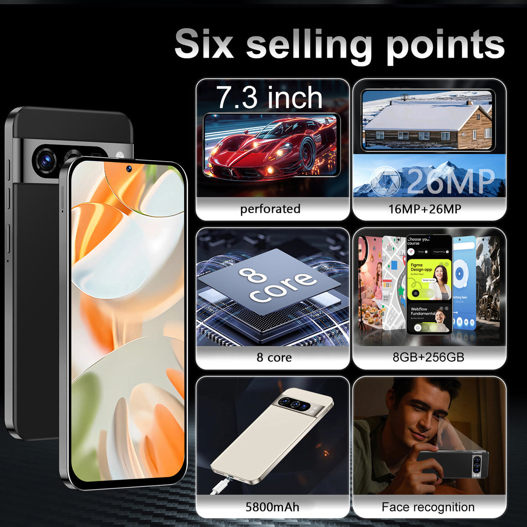 Hot-Selling Smartphones S25U Factory in stock7.3Inch16G+1T Android All-in-One Device