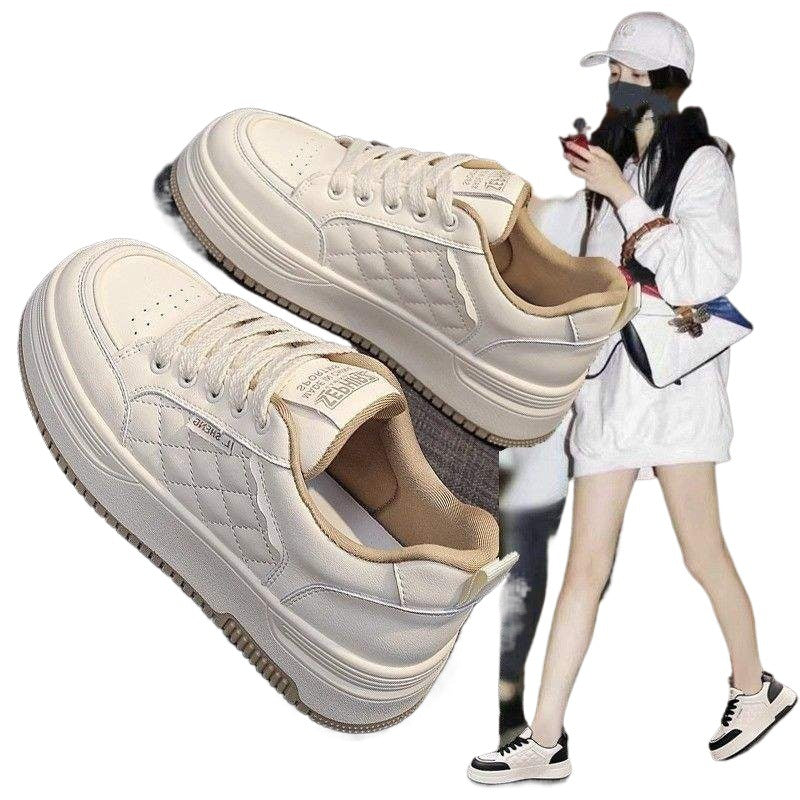 Platform White Shoes Women2025New Autumn Winter Fashion Casual Lightweight Versatile Platform Sneakers Dad Shoes