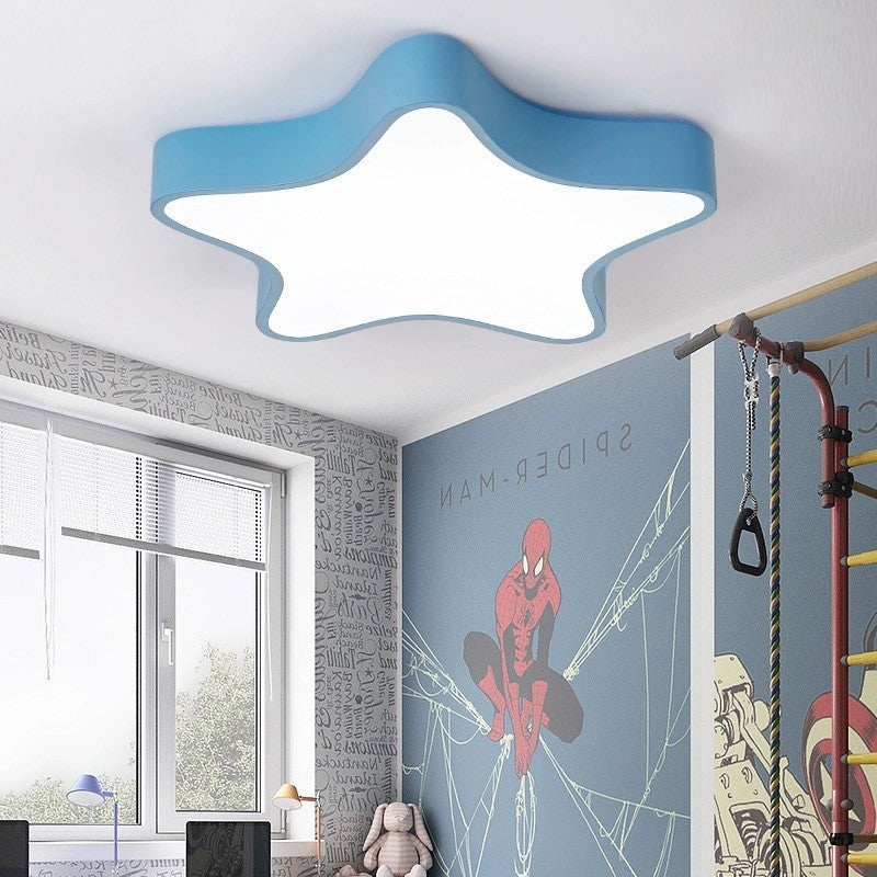 Macaron Five-Pointed Star Ceiling Light led Children's Room Lamp Nordic Iron Art Bedroom Lamp Kindergarten Cartoon Lighting