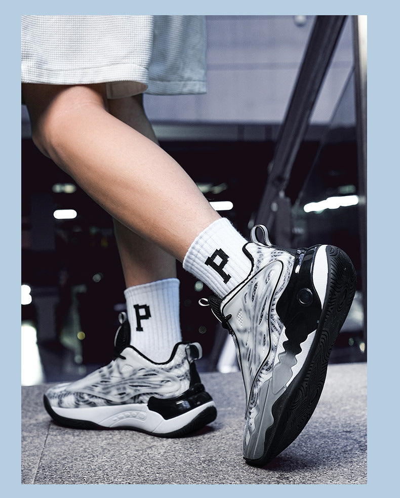 Luminous New Non-Slip Wear-Resistant Fashionable Sports Basketball Shoes Trendy Street Practical Sneakers Student Training Sports Shoes