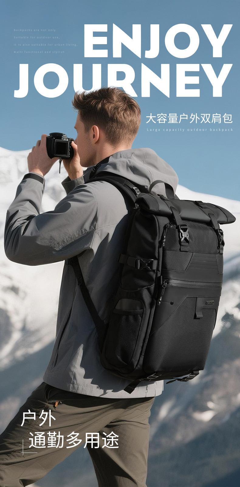 OZUKO Casual Backpack Backpack School Bag Large Capacity Waterproof Computer Bag Unisex Travel Commuting Bag