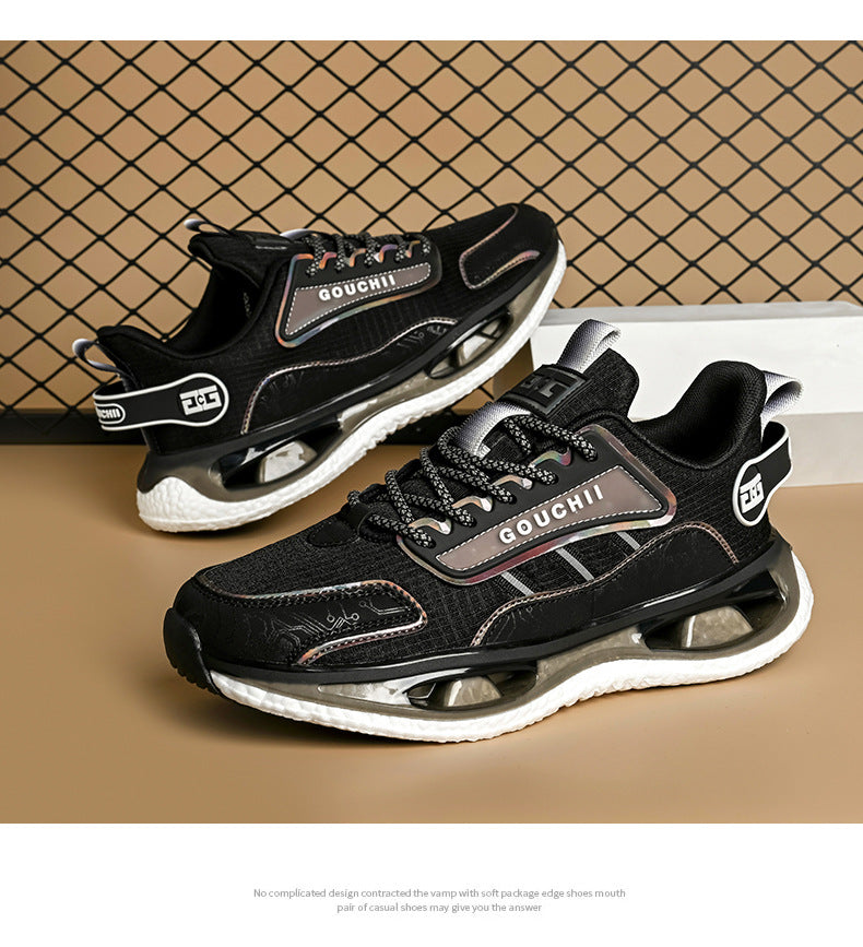 Autumn Hot-Selling Popcorn Rubber Non-Slip Wear-Resistant Sports Running Shoes Mesh Breathable Couple Trendy Casual Shoes