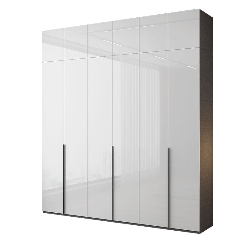 Modern Simple Wardrobe with Swing Doors, Storage Wardrobe with Dressing Table, Shelves, Side Cabinet, Bedroom Wardrobe, Entryway Installation