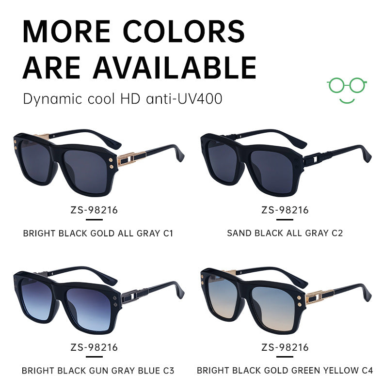 European and American Fashion Large Square Frame Sunglasses for Men High-end Sun Protection Sunglasses Men's Trendy Glasses sunglasses