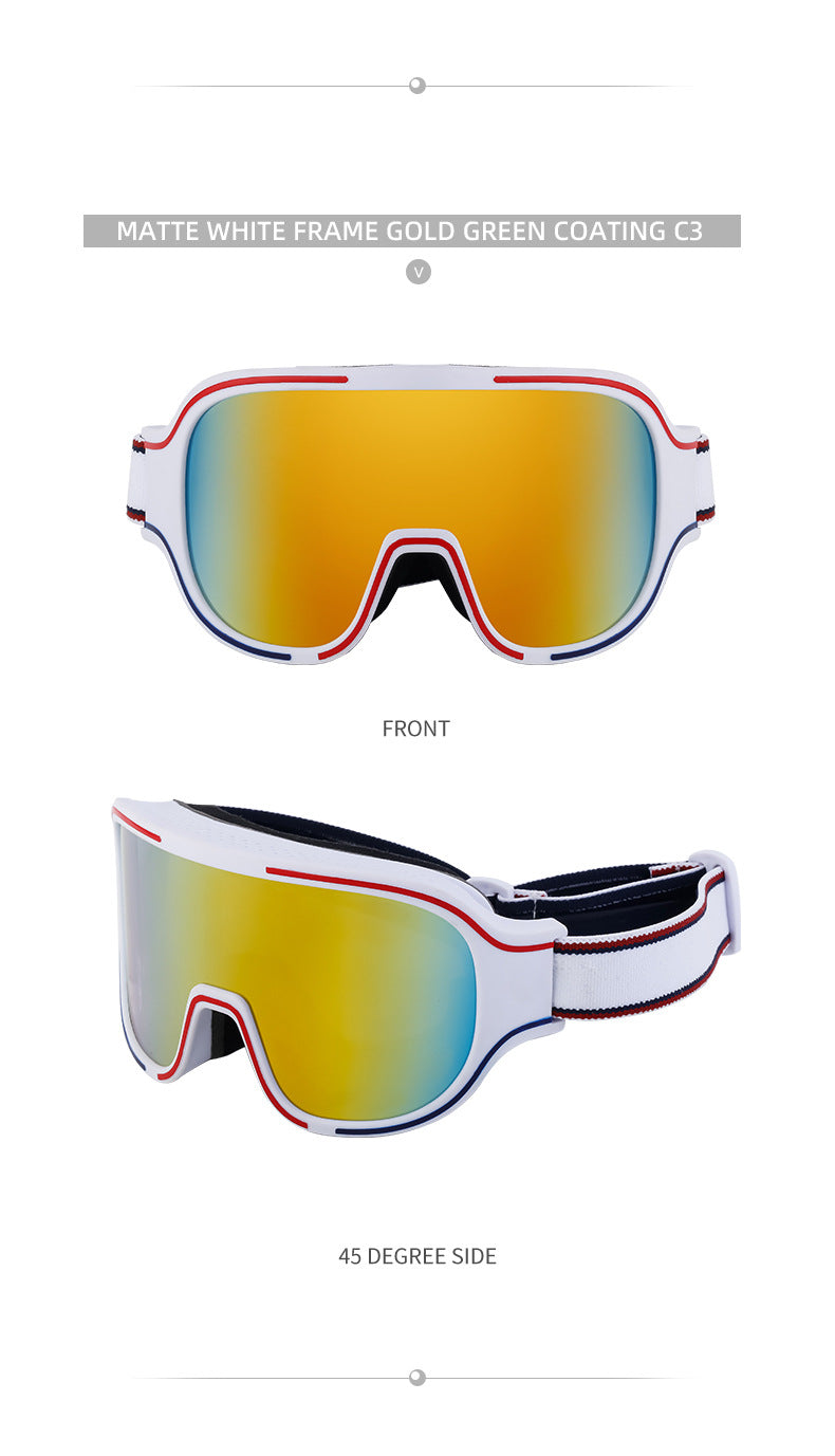 Fashion Large Frame Integrated Sunglasses for Women Trendy Sports Outdoor Cycling Windproof Coldproof Anti-fog Ski Goggles for Men