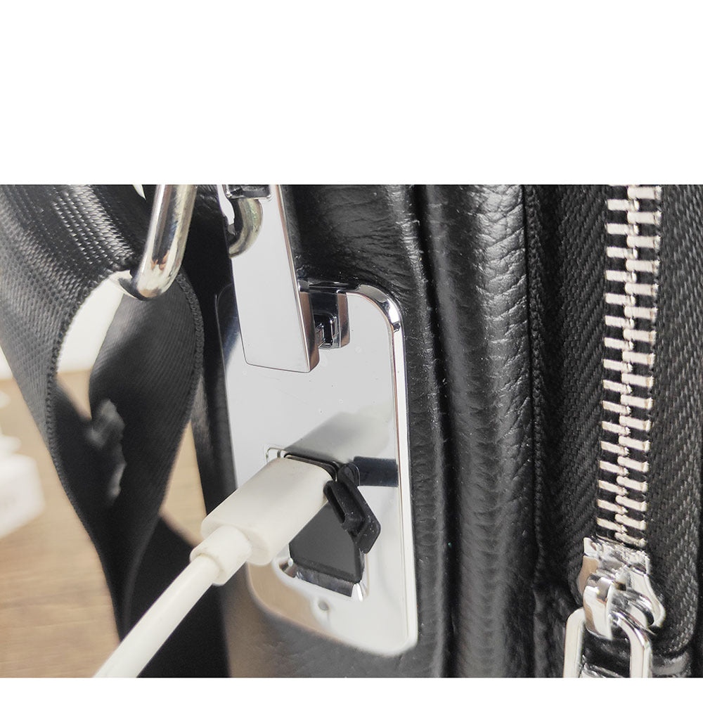 Niche Fingerprint Unlock Bag2024New High-End Men's Genuine Leather Small Handbag Crossbody Bag Guangzhou Trendy Bags