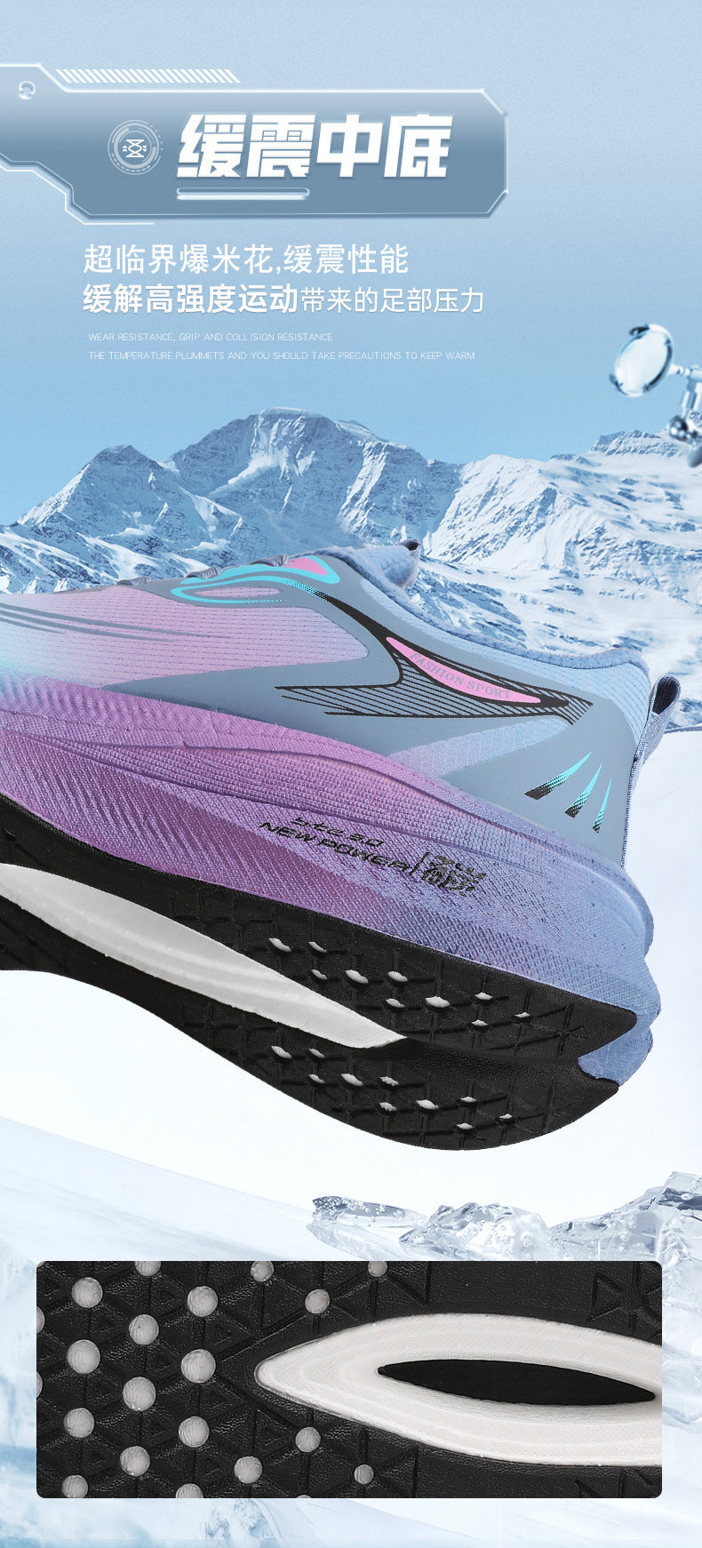 2025Winter New Leather Waterproof Couple Sports Shoes Popcorn Carbon Plate Fleece Lined Thickened Soft Sole Running Shoes