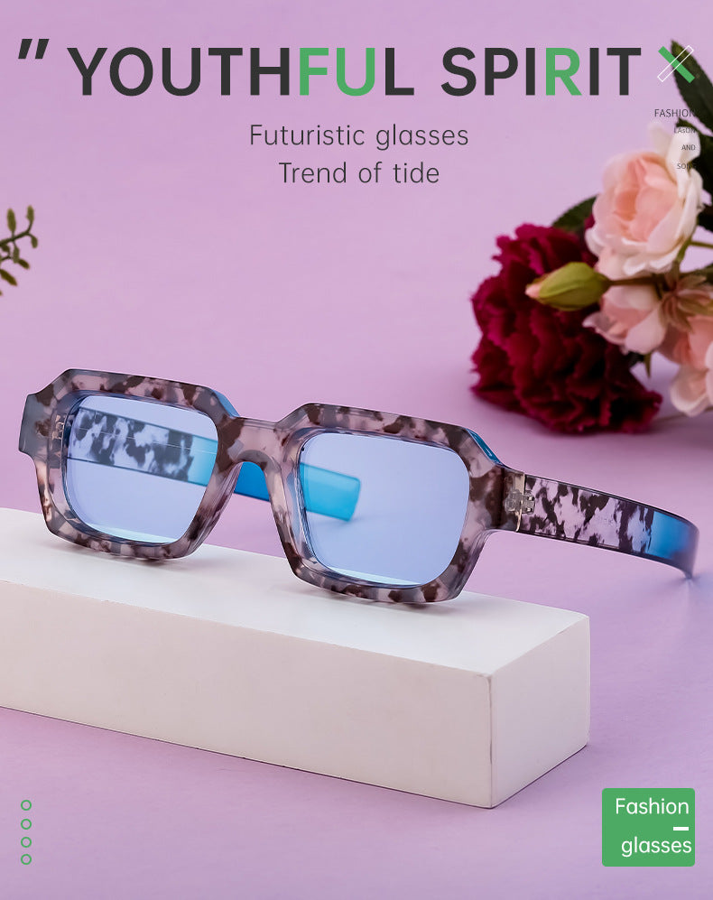 New Fashion Square Frame Sunglasses for Men and Women with a High-End Feel INS European and American style sunglasses outdoor glasses sglasses