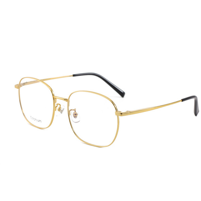 New Retro Titanium Eyeglass Frame Square Frame High-Quality Large Frame Unisex Eyeglasses Metal Frame Prescription Glasses