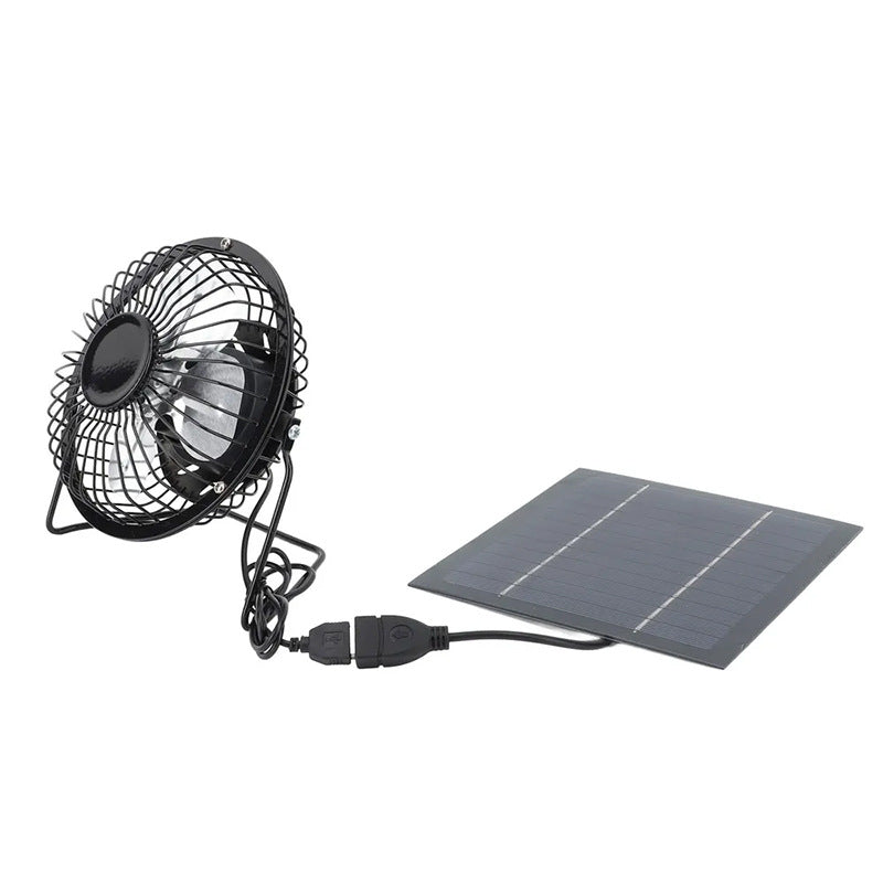 Exclusive Solar Panel Powered 4inch DC Fan Outdoor Waterproof Cooling Multi-scenario Universal 5V Adapter