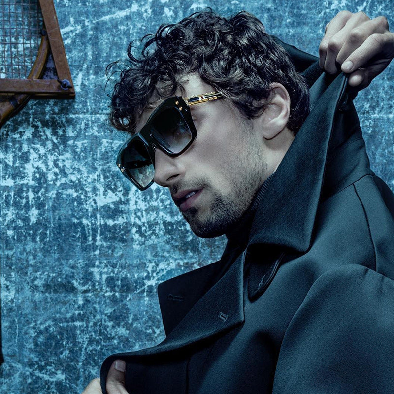 European and American Fashion Large Square Frame Sunglasses for Men High-end Sun Protection Sunglasses Men's Trendy Glasses sunglasses