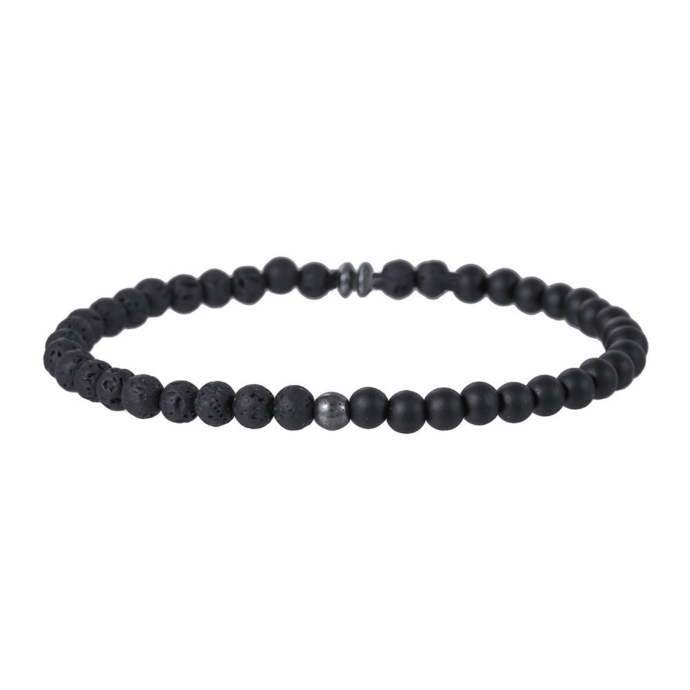 Mini Small Bracelet Women's Personalized Gift Natural Stone Beaded Turquoise Volcano4mm Map Stone Sanding Bracelet