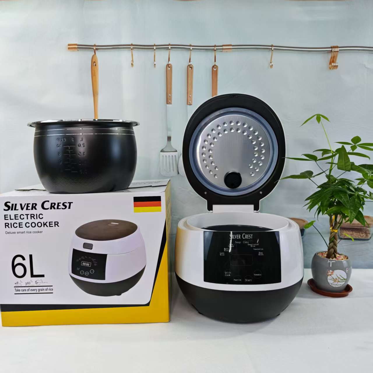 新款智能触控6升电饭煲家用多功能大容量预约定时电饭煲批发