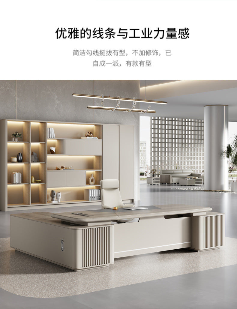 Painted Executive Desk Large Desk President Leader Chairman Manager Office Simple Modern Office Desk and Chair Set