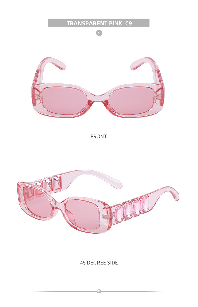 European and American Style Small Frame Sunglasses for Women with Rhinestones, Square Frame Sunglasses for Men, Wholesale Glasses sunglasses