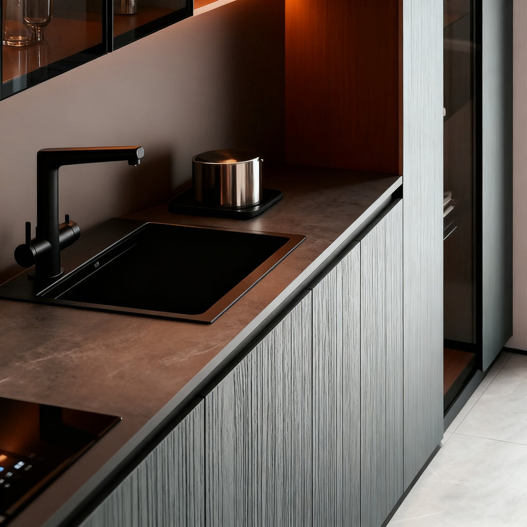 Full House Custom Honeycomb Aluminum Alloy Sideboard Storage Integrated Light Luxury Durable Home Living Room Furniture Overall Design