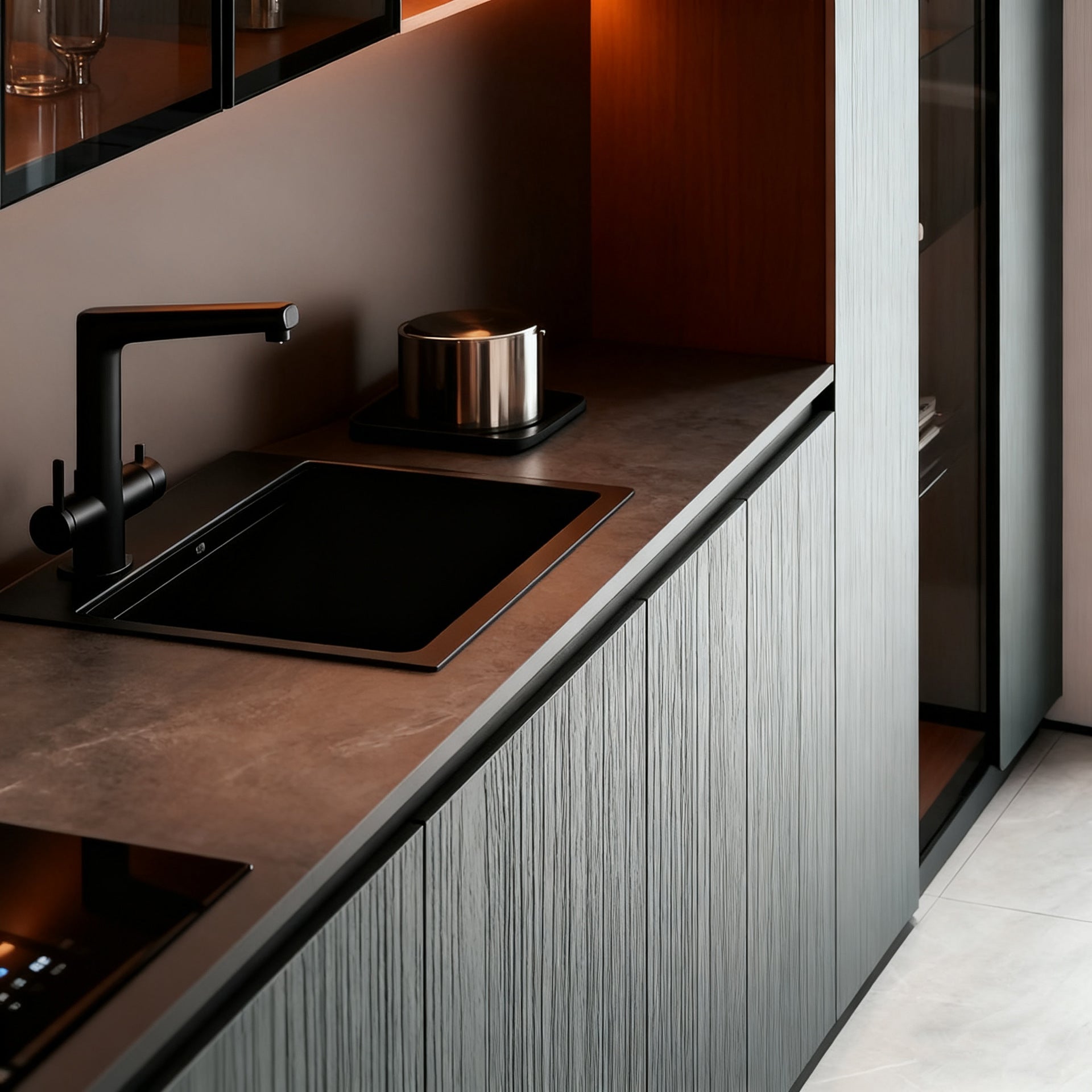 Full House Custom Honeycomb Aluminum Alloy Sideboard Storage Integrated Light Luxury Durable Home Living Room Furniture Overall Design