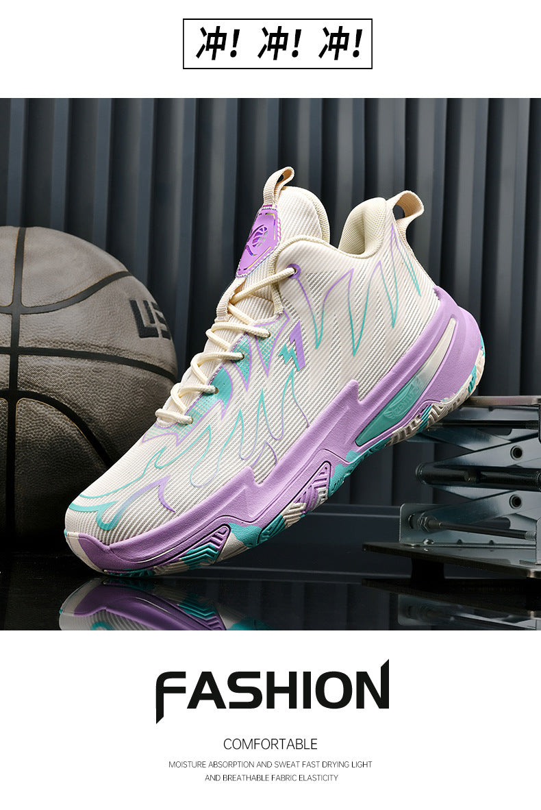 Basketball shoes for men and women, mesh breathable, non-slip, wear-resistant, shock-absorbing sneakers for students and teenagers, professional training sports shoes