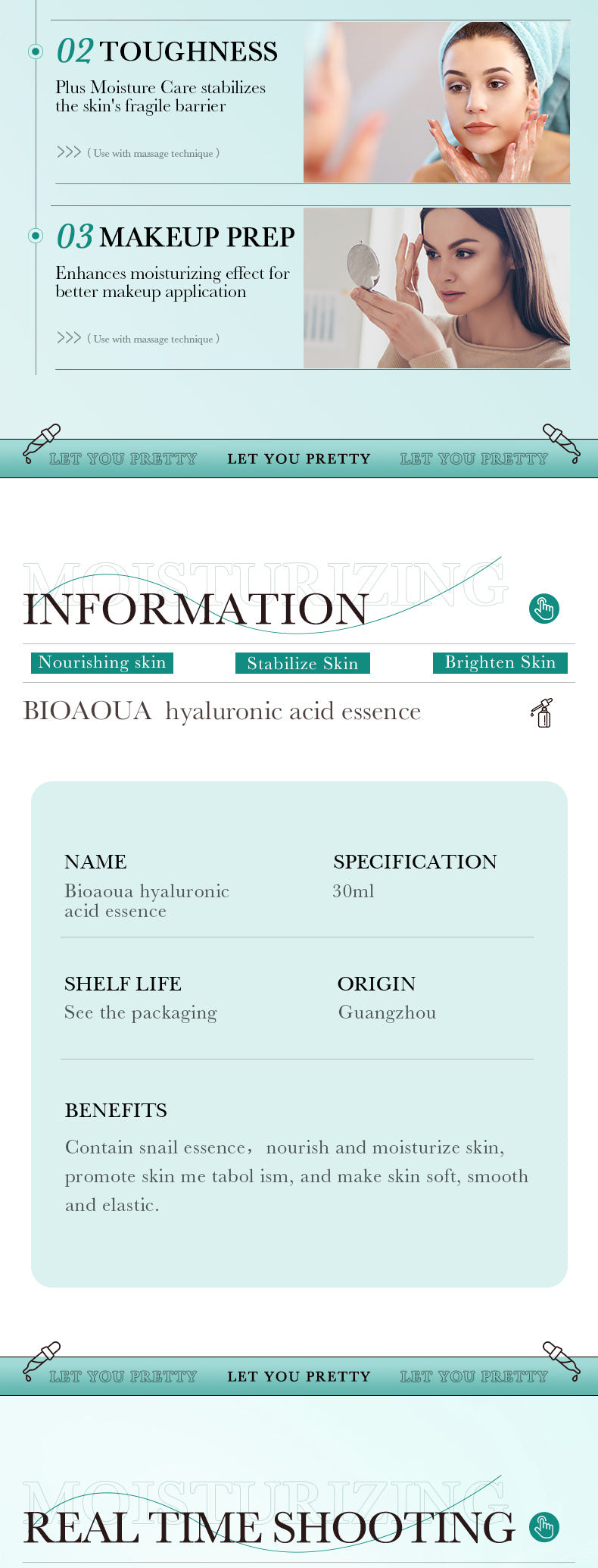 BIOAOUA Essence Series Hydrating and Nourishing Vitamins C Essence  Foreign Trade Factory Direct Sales