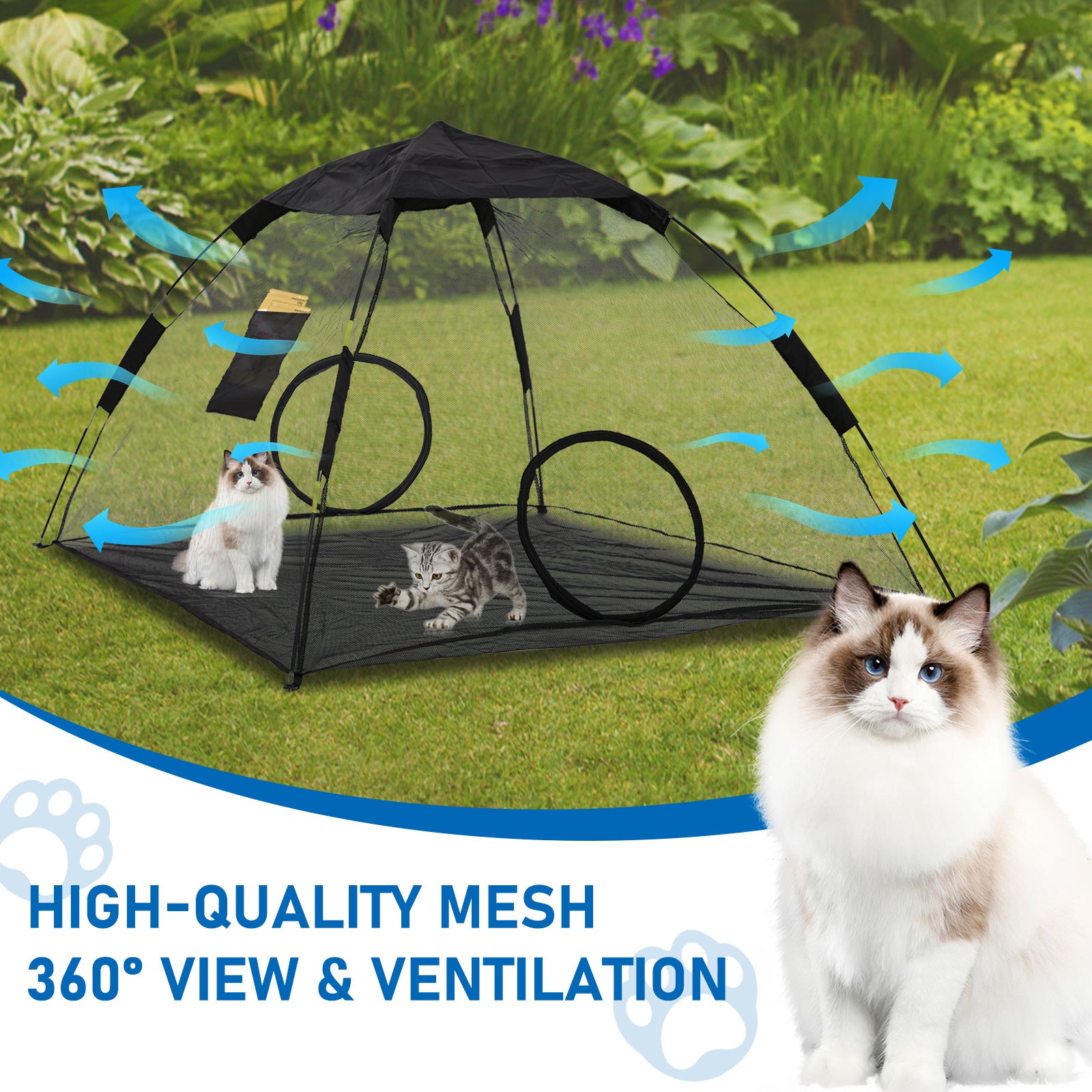 New Pet Tent Outdoor Large Space Thickened Mesh Tent Anti-Mosquito Cat Dog House Park Camping Tent