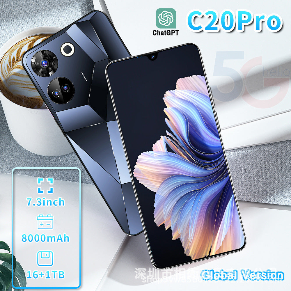 7.3Inch Hd Large Screen C20 Pro Mobile Phone16+1T Large Memory Smartphone Factory Direct Sale