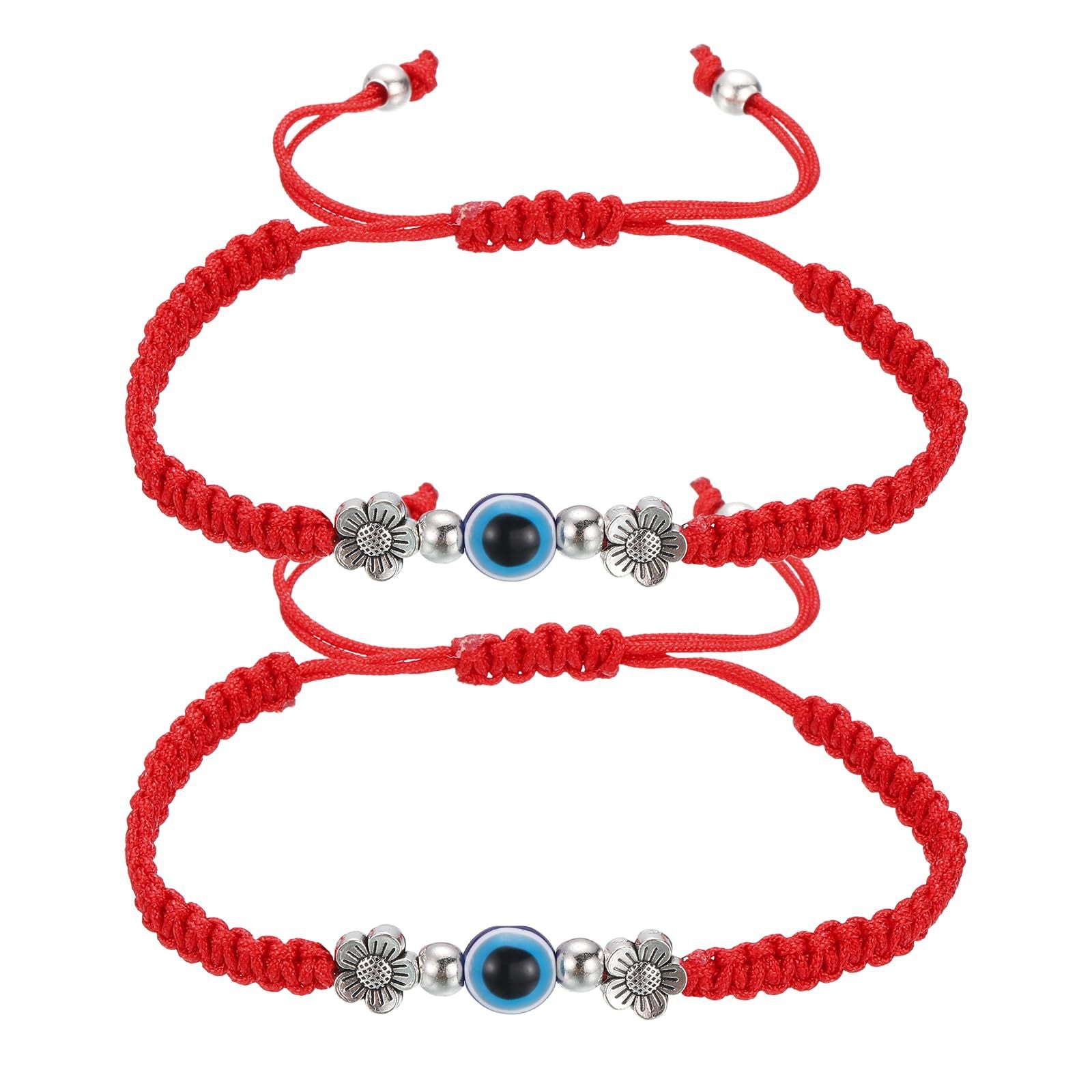 Blue Eyes Braided Bracelet Flower Adjustable Pull Bracelet Handmade Winding Evil Eye Braided Bracelet