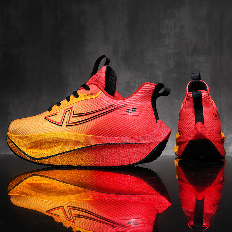 New Marathon Racing Anti-Slip Wear-Resistant Running Shoes Couple Popcorn Carbon Plate Cushioning Rebound Soft Sole Sports Shoes