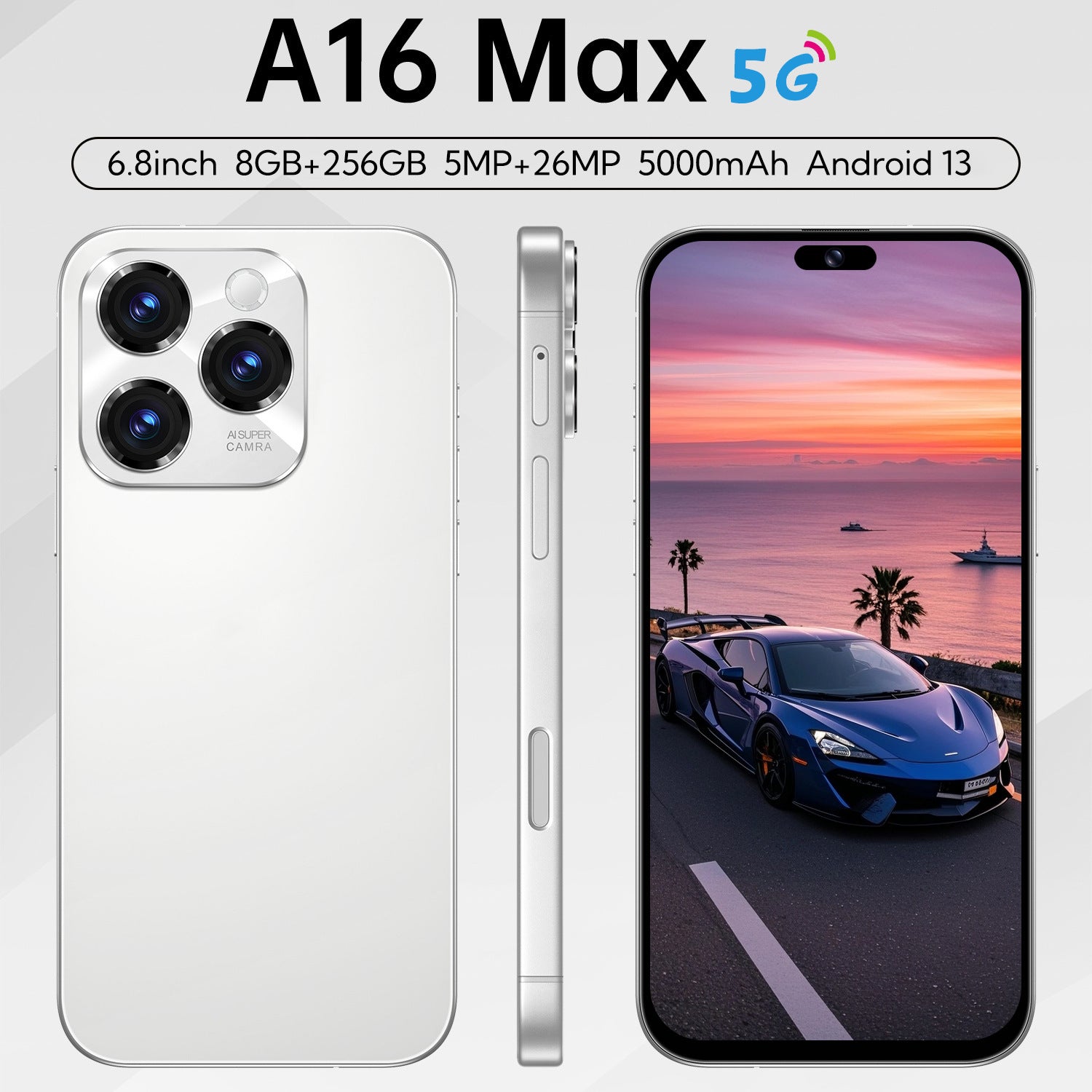 Hot selling product A16 Max Android Smartphone16+1T Factory Direct Sales Mobile Phone Available