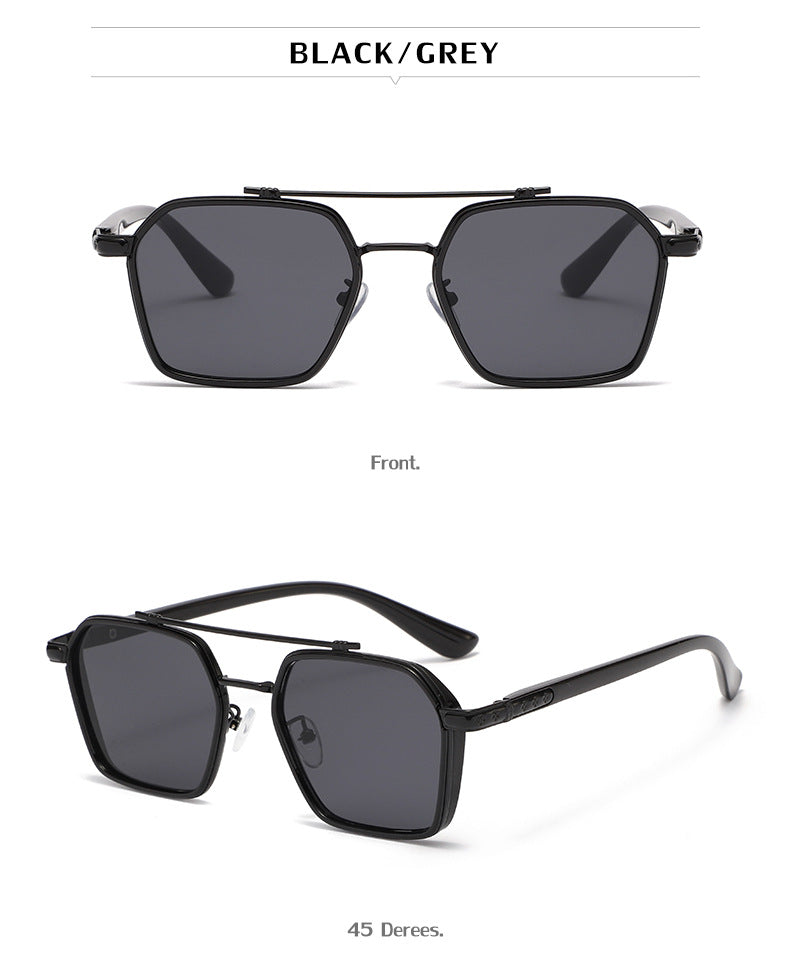 New Sunglasses Internet Celebrity Wei Ting Same Style Sunglasses for Men Trendy Large Square Frame Sunglasses for Men ins Sun Protection Glasses