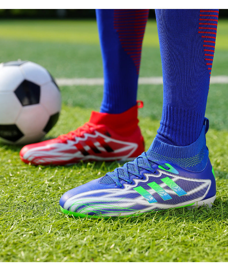 New high-top soccer shoes for men and women AG Spike TF Broken Nail Youth Student Grassland Competition Training Shoes