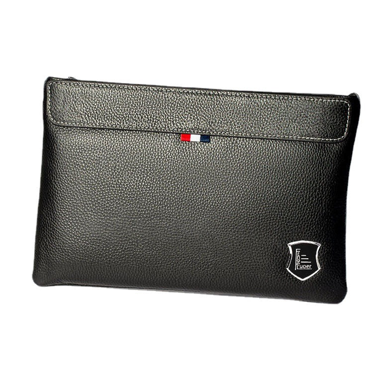 Anti-theft Fingerprint Lock Clutch Bag Men's Pure Top Layer Cowhide Business Casual Genuine Leather Handbag Anti-theft Lock Buckle