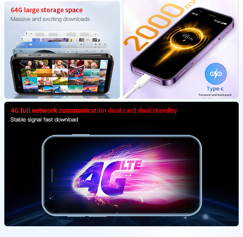 XS16All Netcom4G Mini Mobile Phone Ultra Small Pocket Four Core Android Smart Phone Google