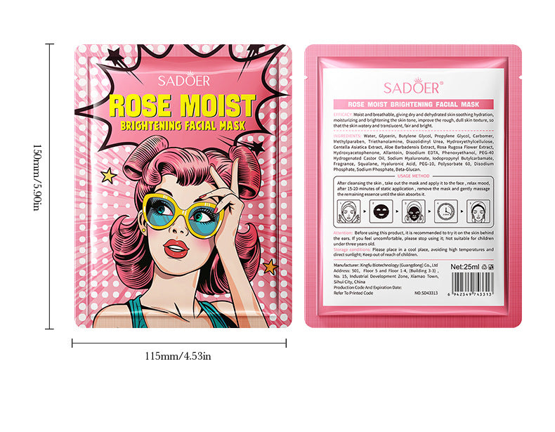 Full English Goddess Mask SADOER Hyaluronic Acid Moisturizing Hydrating Face Mask Sheets Wholesale for  Trade