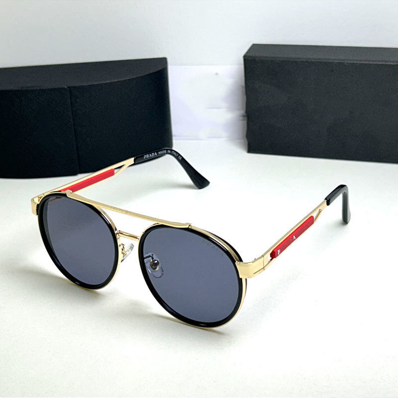 Vintage Oval Fashion Double Bridge Metal Sunglasses European and American Trendy Unisex Sunglasses Cool Sunglasses