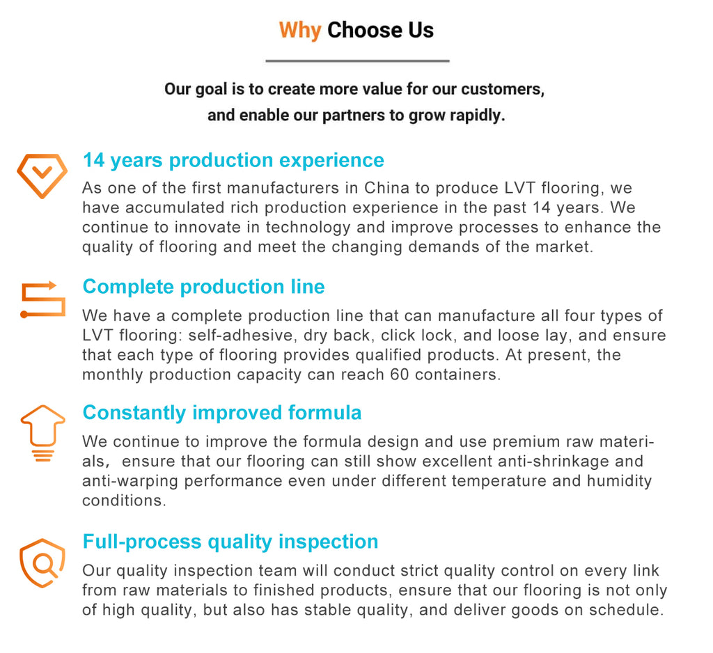 1.8mm 2.0mm Self Adhesive Dry Back Waterproof New Pvc Vinyl Tile High Quality Luxury Vinyl Plank Lvp Lvt Flooring