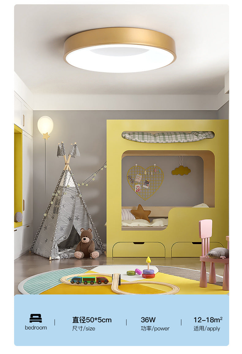Nordic Ceiling Light led Bedroom Lamp Round Tmall Smart Children's Room Lamp Creative Iron Art Kindergarten Lighting