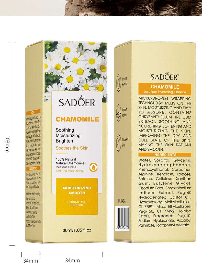 Full English Plant Essence Serum SADOER Aloe Vera Rose Chamomile Hydrating Moisturizing  Foreign Trade Wholesale