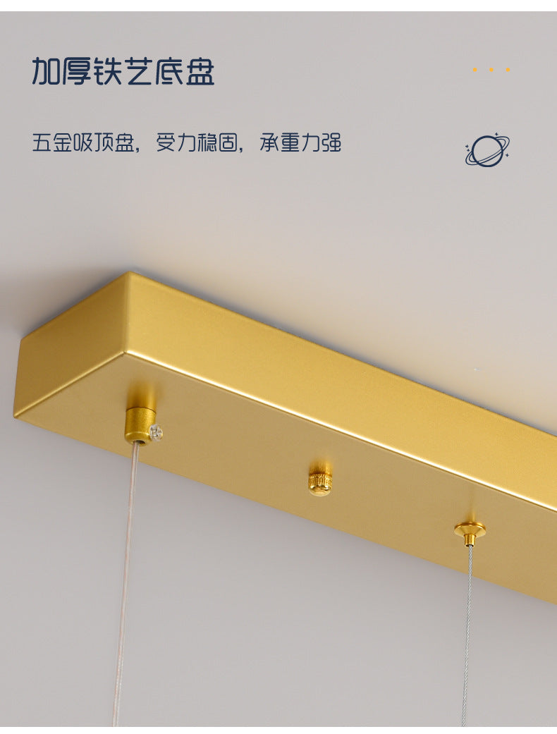 Restaurant Chandelier Light Luxury Dining Room Dining Table Bar Modern Minimalist Moon Lamp Minimalist Long Strip Guangdong Zhongshan Factory